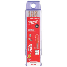 Свердла по металу 10 шт Milwaukee RedHEX HSS-G TiN 2.5х19х62 мм 4932478175