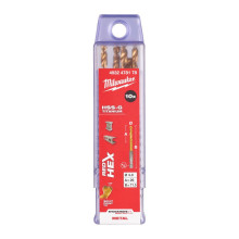 Свердла по металу 10 шт Milwaukee RedHEX HSS-G TiN 4х26х71.5 мм 4932478178