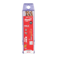 Свердла по металу 10 шт Milwaukee RedHEX HSS-G TiN 4.5х29х76 мм 4932478179