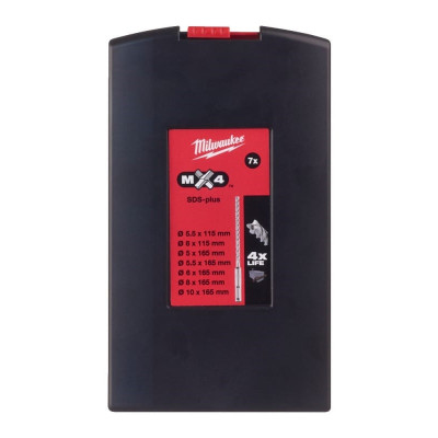 Буры по бетону 7 шт Milwaukee MX4 5-10х115-165 мм SDS-Plus 4932478627