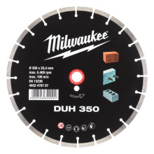Круг алмазний по бетону армованому Milwaukee DUH 350 350х25.4х2.8 мм 4932478707