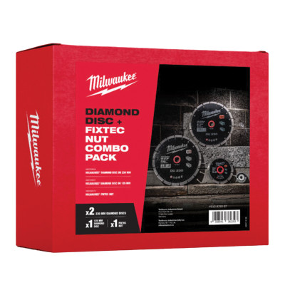 Комплект алмазных дисков Milwaukee Promo DU 230 мм, 125 мм, Fixtec гайка XL 4932478957