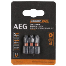 Биты ударные магнитные 3 шт AEG Ballistic РH2 25 мм AAK253PH2 4932479168