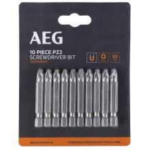 Биты удлинённые магнитные 10 шт AEG РZ2 50 мм ASDPZ25010 4932479508