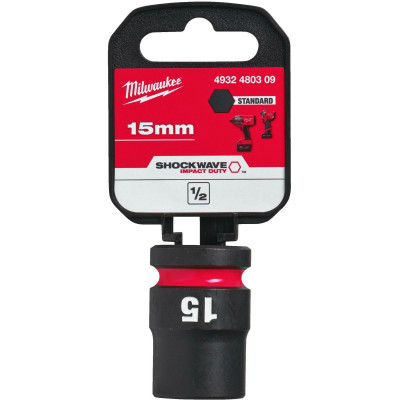 Головка торцева ударна Milwaukee Shockwave 15 мм 1/2” 4932480309