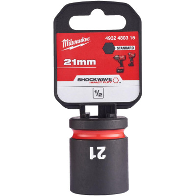 Головка торцева ударна Milwaukee Shockwave 21 мм 1/2” 4932480315