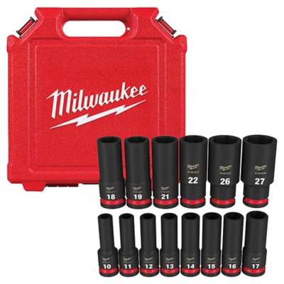 Haбор головок ударных удлинённых 10 шт Milwaukee ShW 10-24 мм 1/2