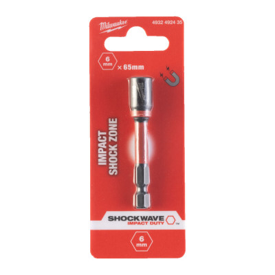 Головка торцева ударна із 6-гранним хвостовиком Milwaukee Shockwave 6 мм 1/4” 4932492435
