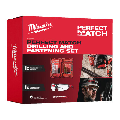 Набір свердел і біт Milwaukee SHOCKWAVE RedHEX 39 предметів + окуляри Perfect match deal Shockwave 2