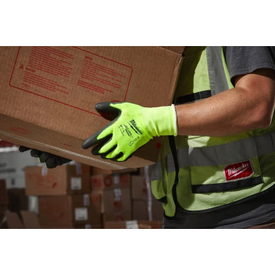 Рукавиці сигнальні із захистом від порізів 12 пар Milwaukee Hi-Vis Cut 1/A 11/XXL 4932492917