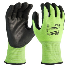 Рукавиці сигнальні із захистом від порізів 12 пар Milwaukee Hi-Vis Cut 3/C 7/S 4932492918