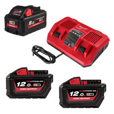 Набір Milwaukee M18 HNRGO1-823 зарядний пристрій 18 В, акумулятори 3 шт Li-Ion 18 В 8 Аг, 12 Аг 4932492933