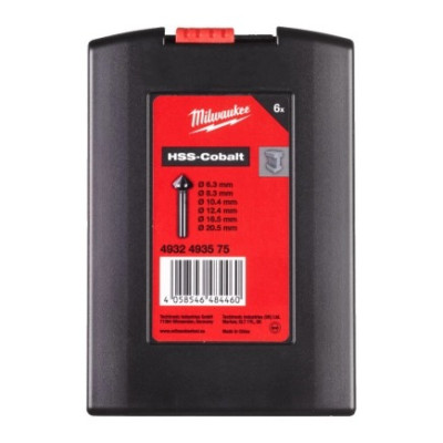 Зенкери по металу 6 шт Milwaukee HSS-Co 6.3-20.5 мм 4932493575