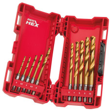 Набір свердел по металу 10 шт Milwaukee RedHEX HSS-G TiN 3-10 мм 4932493865
