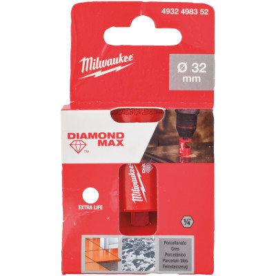 Коронка алмазна по кераміці Milwaukee Diamond Max 32 мм HEX 4932498352