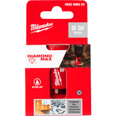 Коронка алмазна по кераміці Milwaukee Diamond Max 35 мм HEX 4932498353