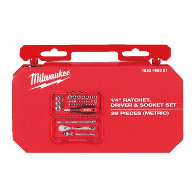 Набір ударних біт, головок з тріскачкою Milwaukee 1/4