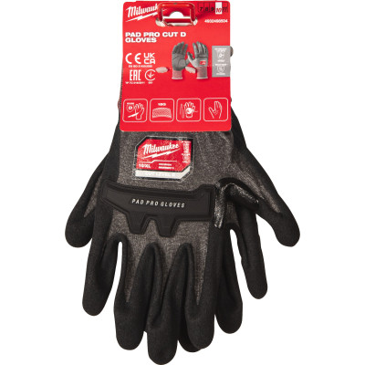 Перчатки антивибрационные защитные Milwaukee PAD PRO Cut 4/D 10/XL 4932498504