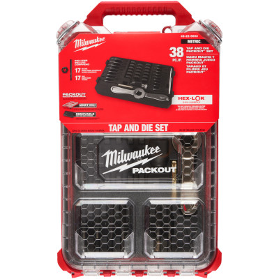 Набір мітчиків та плашок 38 шт Milwaukee Metric Packout 4932498721