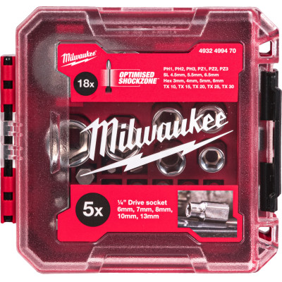 Набір головок та біт з тріскачкою Milwaukee 1/4