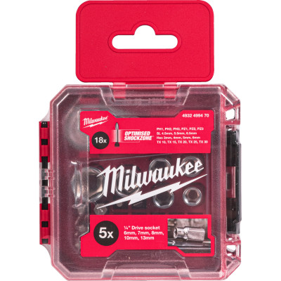 Набір головок та біт з тріскачкою Milwaukee 1/4