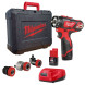 Дриль-шуруповерт акумуляторний зі змінними насадками Milwaukee M12 BDDXKIT-202C 4933447836