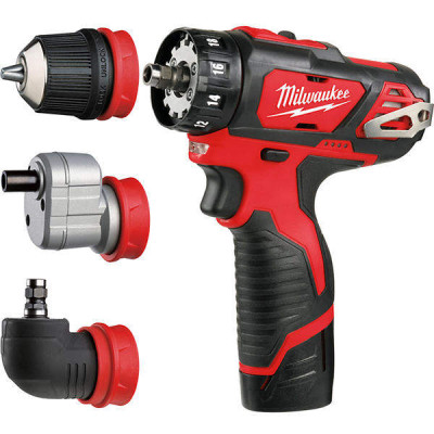 Дриль-шуруповерт акумуляторний зі змінними насадками Milwaukee M12 BDDXKIT-202C 4933447836
