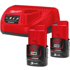 Набір Milwaukee M12 NRG-302 зарядний пристрій 12 В, акумулятори 2 шт Li-Ion 12 В 3 Аг 4933451902
