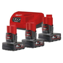 Набір Milwaukee M12 NRG-603 зарядний пристрій 12 В, акумулятори 3 шт Li-Ion 12 В 6 Аг 4933459208