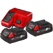 Набір Milwaukee M18 NRG-202 зарядний пристрій 12-18 В, акумулятори 2 шт Li-Ion 18 В 2 Аг 4933459213
