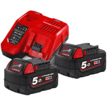 Набір Milwaukee M18 NRG-502/2 зарядний пристрій 12-18 В, акумулятори 2 шт Li-Ion 18 В 5 Аг 4933459218