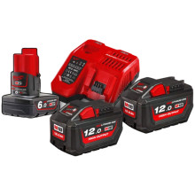 Набір Milwaukee M18 HNRG-122 зарядний пристрій 12-18 В, акумулятори 3 шт Li-Ion 12 В 6 Аг, Li-Ion 18 В 12 Аг 49334642