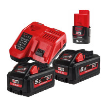 Набір Milwaukee M18 HNRG-552 зарядний пристрій 12-18 В, акумулятори 3 шт Li-Ion 12 В 3 Аг, Li-Ion 18 В 5.5 Аг 4933464