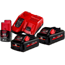 Набір Milwaukee M18 HNRG-302 зарядний пристрій 12-18 В, акумулятори 3 шт Li-Ion 12 В 2 Аг, Li-Ion 18 В 3 Аг 493347107
