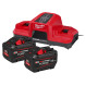 Набір Milwaukee M18 FORGENRG-122DBSC зарядний пристрій 18 В, акумулятори Forge 2 шт Li-Ion 18 В 12 Аг 4933498614
