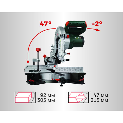 Торцювальна пила акумуляторна Metabo KGS 18 LTX BL 254 614254850 без АКБ