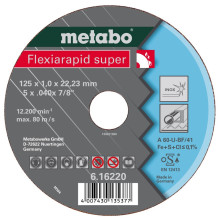 Круг відрізний по нержавіючій сталі Metabo Flexiarapid Super Inox TF 42 125х22.23х0.8 мм 616209000