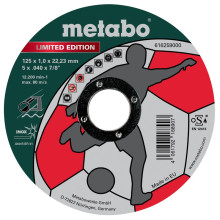 Круг відрізний по нержавіючій сталі Metabo Limited Edition Soccer Inox TF 41 125х22.23х1 мм 616259000