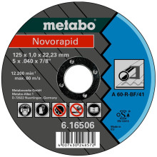 Круг відрізний по сталі Metabo Novorapid TF 41 125х22.23х1 мм 616506000