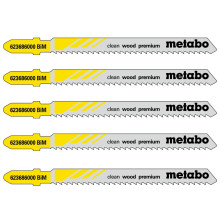 Полотна по дереву для лобзика 5 шт Metabo BiM Clean Wood Premium 74х2.5 мм T 101 BRF 62368600