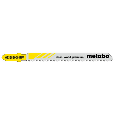 Полотна по дереву для лобзика 5 шт Metabo BiM Clean Wood Premium 74х2.5 мм T 101 BRF 62368600