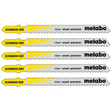 Полотна по дереву для лобзика 5 шт Metabo BiM Clean Wood Premium 74х2.5 мм T 101 BRF 623686000