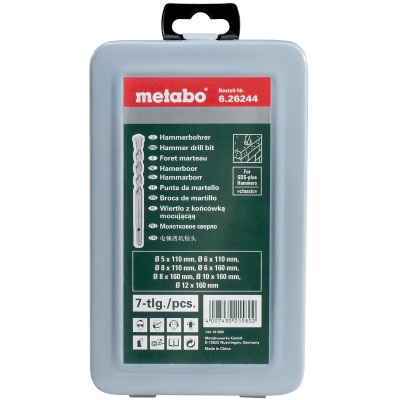 Бури по бетону 7 шт Metabo Classic 5-12х110-160 мм SDS-Plus 626244000