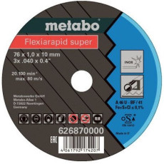 Круги відрізні по нержавіючій сталі 5 шт Metabo Flexiarapid Super Inox TF 41 76х10х1 мм 626870000