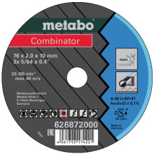 Круги відрізні по нержавіючій сталі 3 шт Metabo Combinator TF 41 76х10х2 мм 626872000