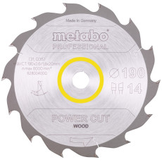Диск пильний по дереву Metabo Power Cut Wood - Professional 190х20х14 628004000