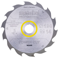 Диск пильний по дереву Metabo Power Cut Wood - Professional 190х30х14 628005000