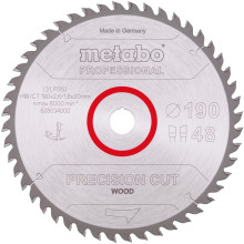 Диск пильний по дереву Metabo Precision Cut Wood - Professional 190х20х48 628034000