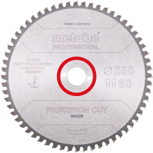 Диск пильний по дереву Metabo Precision Cut Wood - Professional 250х30х60 628048000