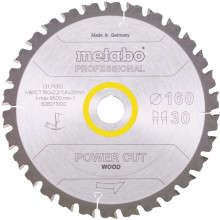 Диск пильний по дереву Metabo Power Cut Wood - Professional 160х20х30 628071000